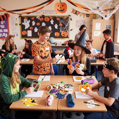 Pasimy 24 Sets Halloween Sticky Notes Pen Bulk Classroom Gifts Party