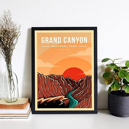 6 Retro National Park Prints, Wall Art & Decor - Grand Canyon