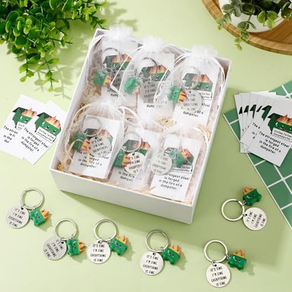 12 Sets Positive Dumpster Keychain Gifts for Teacher Nurse Coworker