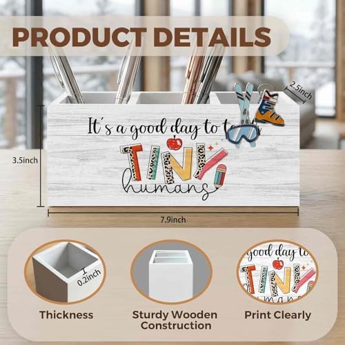 Teacher Pencil Pen Holder for Desk Organizer, Teacher Appreciation