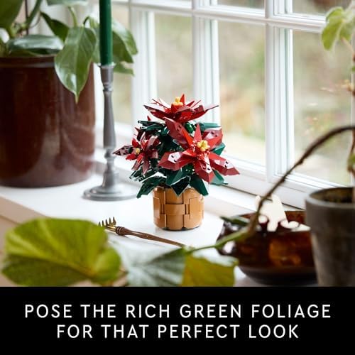 LEGO Icons Poinsettia Building Sets for Adults - Artificial Flowers