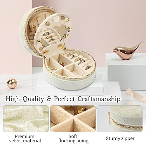 Dajasan Velvet Jewelry Organizer, Mini Travel Jewelry Case, Small