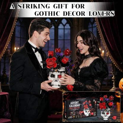 Gothic Advent Calendar 2026 - Skull & Roses Flower Bouquet Toy