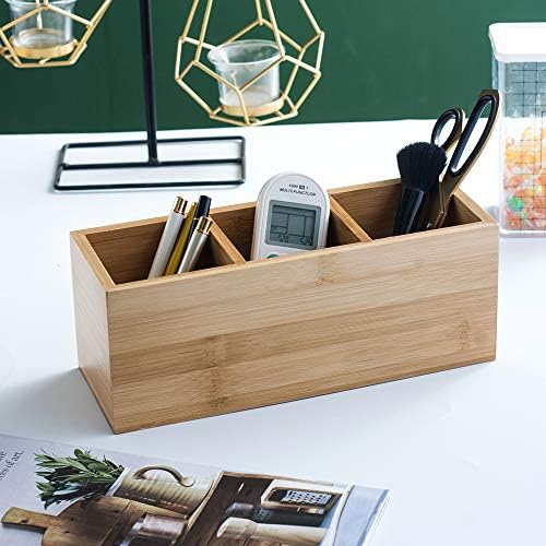 Bamboo Wood Pens Pencils Holder Cup for Desk Remote Control Holder
