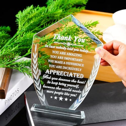 Movdyka Thank You Gift for Women Men, Engraved Crystal Appreciation