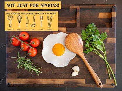 Fried Egg Ceramic Spoon Rest for stove top and kitchen counter | Large