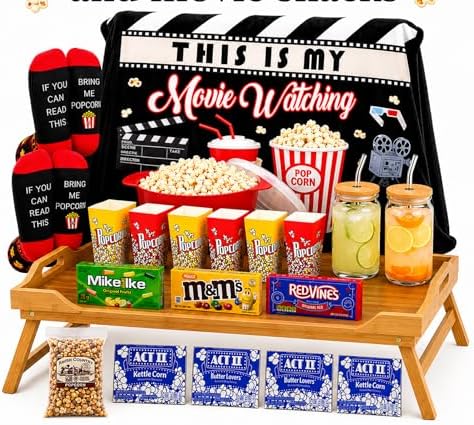 Ultimate Movie Night Gift Basket, HOUSEWARMING for couples, Variety