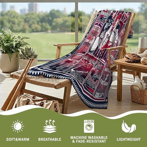 Atlanta Baseball Blanket City Team Color Plush Cozy Throw Gifts