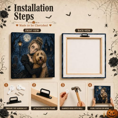 TWING Custom Gothic Photo Canvas, Halloween Portrait Art, 12x12