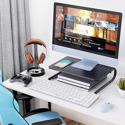 HUANUO Monitor Riser for Desk, Laptop Stand with Vented Steel Shelf