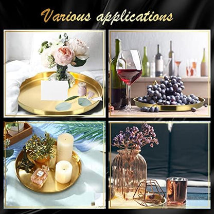 Thenshop 3 Pcs 12 Inch Gold Serving Tray Decorative