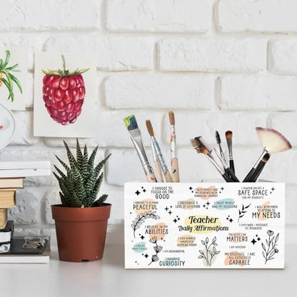 Teacher Daily Affirmation Pen Holder for Desk, Teacher Appreciation