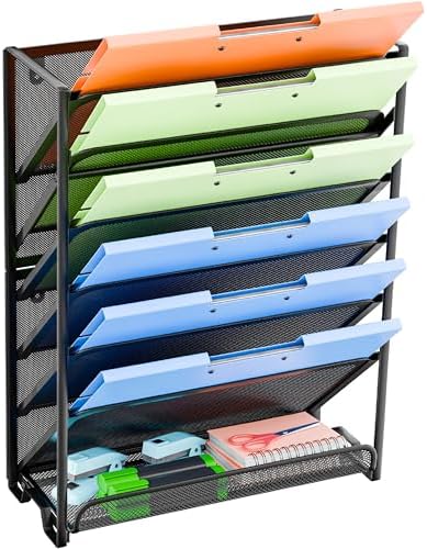 Simple Trending Wall File Organizer, Mesh 7-Tier Vertical Hanging File