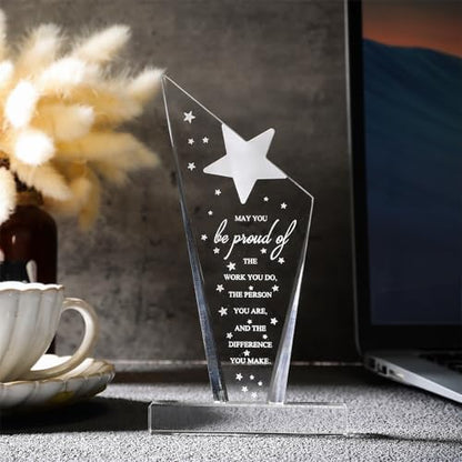 Maitys 1 Pcs Thank You Gift Employee Appreciation Acrylic Plaque Star