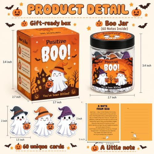 Positive Boo Jar, Emotional Support Ghosts, Halloween Boo Basket
