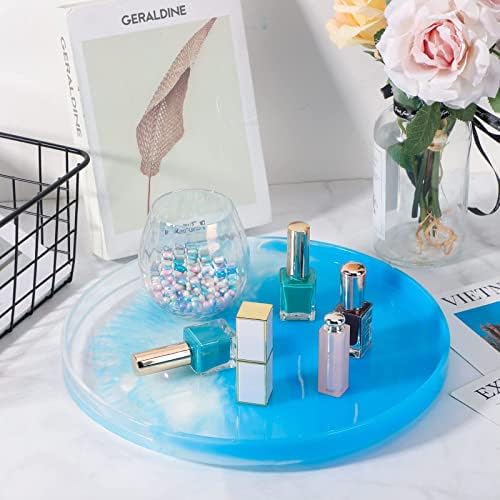 Gartful Rolling Tray Mold for Resin, Large Round Serving Tray Mold