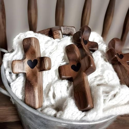 Cross My Heart/Encouragement Gift Wood Comfort Pocket Prayer Cross for