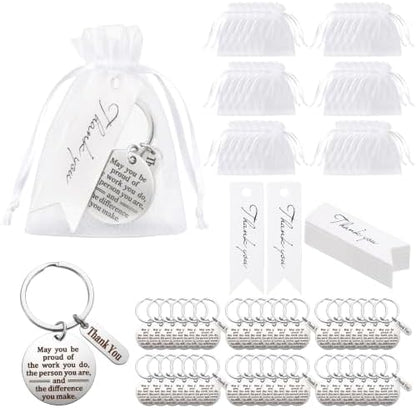 108 Pcs Employee Appreciation Gifts Bulk Thank You Keychain Set