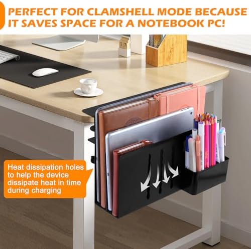 Desk Side Storage, 2 Tier Steel Hanging Organizer, No Drill Side Desk
