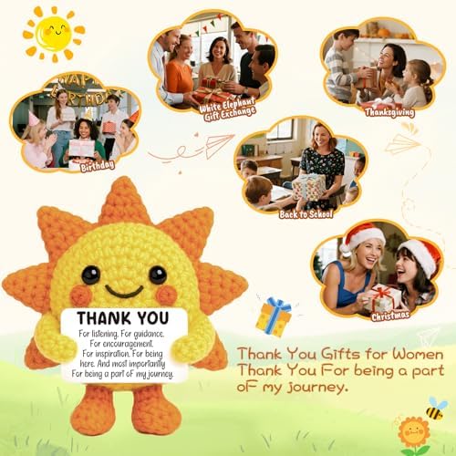 Thank You Gifts for Women Teacher Boss Positive Crochet Sunshine