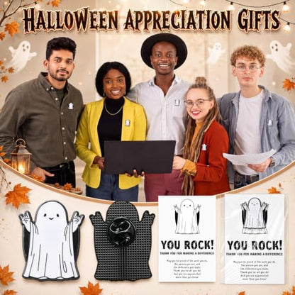 Zeyune 30 Sets You Rock Ghost Pins Halloween Bulk Gifts for Coworkers