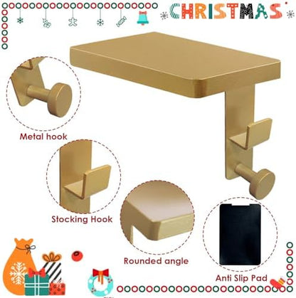 4 Pcs Gold Garland Hangers for Mantle, 2 in 1 Mantle Weighted