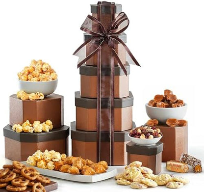 Broadway Basketeers Snack Food Gift Basket Tower & Care Package