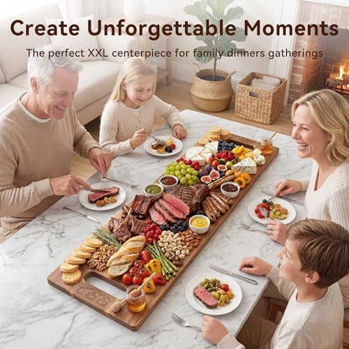 LDQ 36 Inch Extra Large Charcuterie Board, Acacia Wood Long Serving