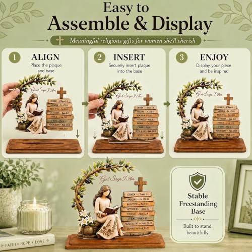 God Says I Am Christian Table Decor, Christian Gifts for Women