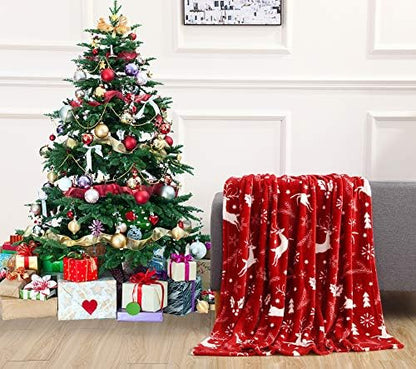 Elegant Comfort Luxury Velvet Super Soft Christmas Prints Fleece