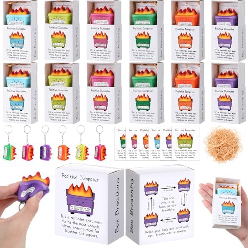12 Sets Christmas Funny Gifts Stress Keychains Dumpster Relief