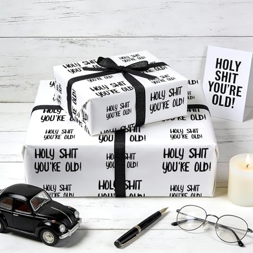 WRAPAHOLIC Funny Birthday Wrapping Paper Roll - Mini Roll - 17 Inch ×