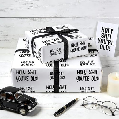 WRAPAHOLIC Funny Birthday Wrapping Paper Roll - Mini Roll - 17 Inch ×