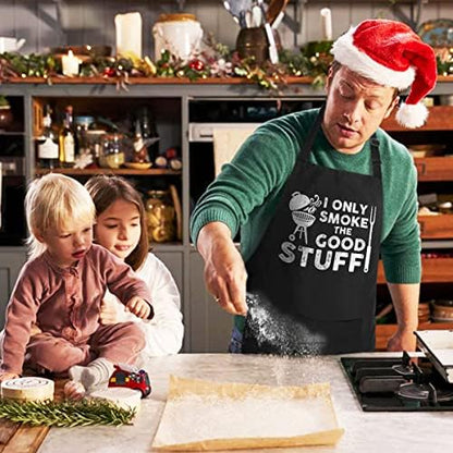 VAGAVY 100% Cotton, Black Funny Aprons for Men, Dad, Husband