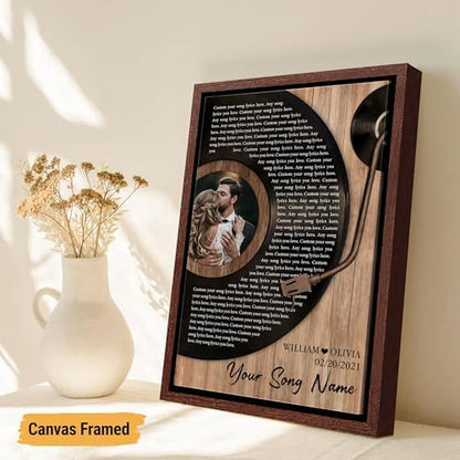 VICILO Husband Gifts - Customized Song Lyrics Canvas Framed