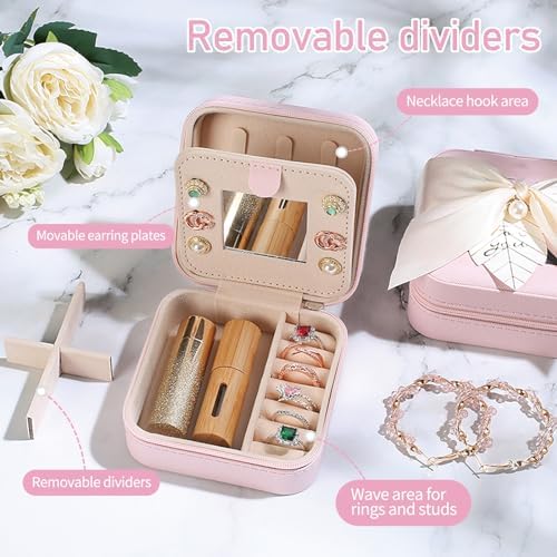 AYGXU Travel Jewelry Box for Women and Girls - Small Case With Initial