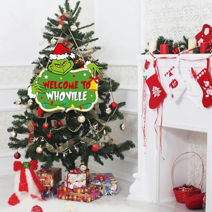 Christmas Decorations Hanging Signs Christmas Door Sign Welcome to