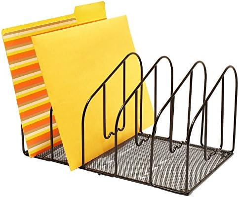 Deco Brothers File Sorter Organizer for Desk, 5 Sections, Black