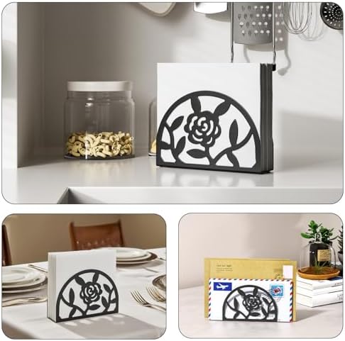 Epicano Napkin Holder for Table,Metal Rose Standing Napkin Holderfor