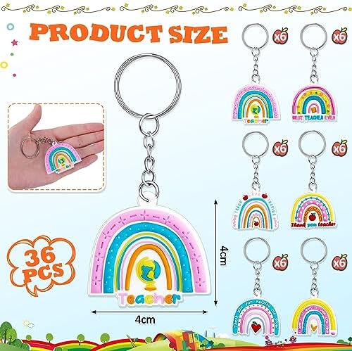 Henoyso 36 Pcs Teacher Keychains Bulk Teachers Appreciation Gifts in