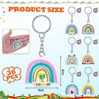 Henoyso 36 Pcs Teacher Keychains Bulk Teachers Appreciation Gifts in