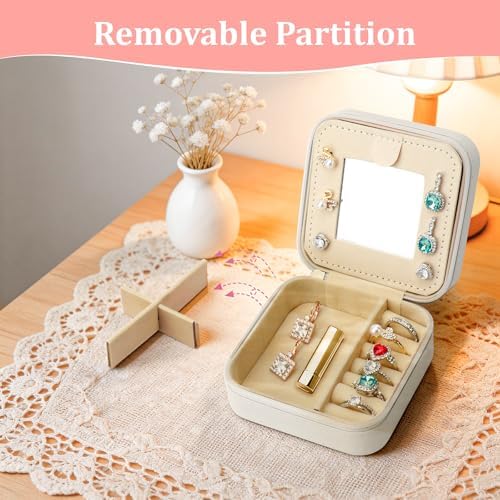 Initial Personalized Travel Jewelry Box Case Small For Girls Kids
