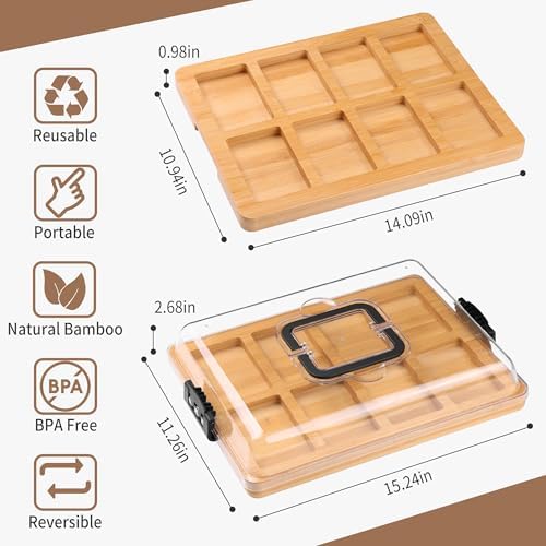 CAWIU Portable Charcuterie Board with Lid, Travel Cheese Board & Snack