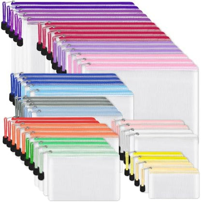 EOOUT 42pcs Mesh Zipper Pouch, 8 Sizes Waterproof Zipper Bags, 17