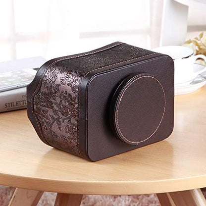 PU Leather 360° Rotatable Remote Control Holder,Nightstand TV Remote