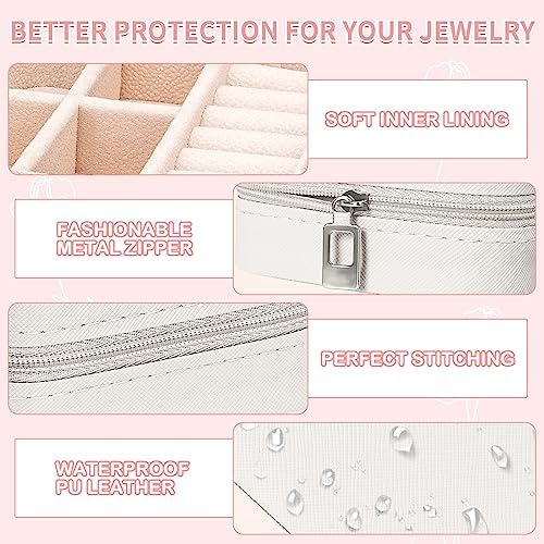 Leezmark 8 Pcs Jewelry Travel Case, Bridesmaid Gifts Set Of 8, Velvet