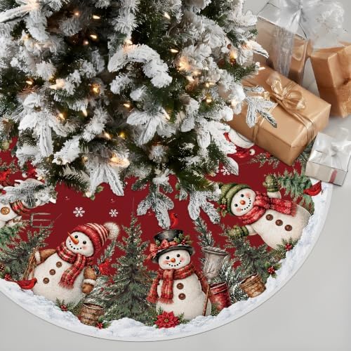 Christmas Snowman Tree Skirt 48 Inches