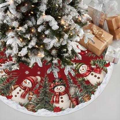 Christmas Snowman Tree Skirt 48 Inches