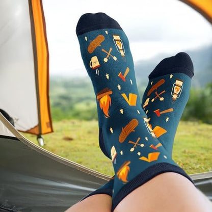 Outdoors Socks - Funny Hiking and Camping Gifts for Men, Women