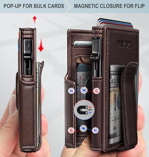 miyozi Airtag Wallet for Men,with Money Clip 10 Cards Metal Case Smart